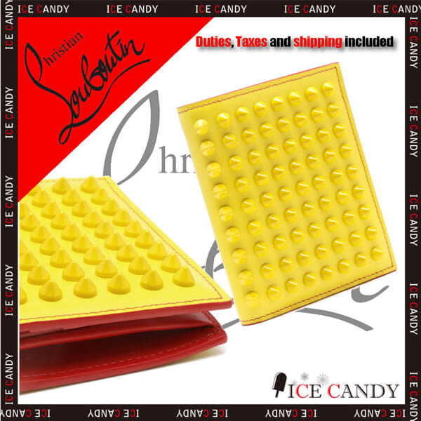 2015-16AW☆秋冬新作必見【Christian Louboutin】クリスチャン ルブタン財布スーパーコピー Spikes Wallet　☆　YELLOW